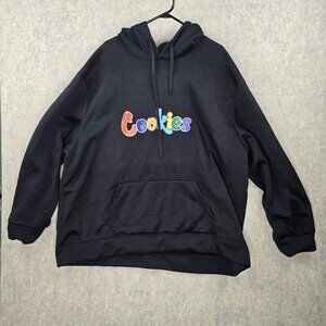 Cookies Mens Pullover Hoodie Black Size 5XL 100% Polyester Graphic Front Pocket